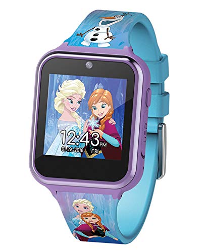 Disney Frozen Anna Elsa Turquoise Educational Touchscreen Smart Watch Toy for Girls, Boys, Toddlers - Selfie Cam, Learning Games, Alarm, Calculator, Pedometer & More