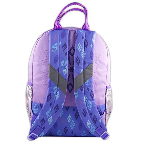 Frozen Store Disney Frozen Backpack & Lunch Bag - Frozen School Supplies Bundle with 17 Inch Backpack, Insulated Lunch Box, Water Bottle, Stickers, & More (Frozen Backpack for Girls)