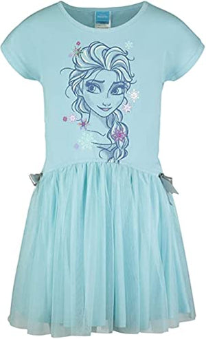 Disney Frozen Elsa Toddler Girls Short Sleeve Dress Blue 4T