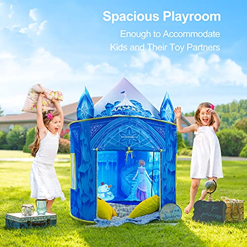 Hamdol Princess Play Tent, Frozen Toy for Girls, Ice Castle Kids Tent Indoor and Outdoor, Large Imaginative Playhouse 51