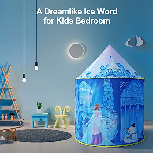 Hamdol Princess Play Tent, Frozen Toy for Girls, Ice Castle Kids Tent Indoor and Outdoor, Large Imaginative Playhouse 51" X 40" with Carrying Bag for 2 3 4 5 6 7 8 9 Years Old Girls Gift