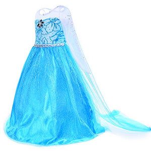 Party Chili Princess Costumes Birthday Party Dress Up for Little Girls with Wig,Crown,Mace,Gloves Accessories 4T 5T (120cm)