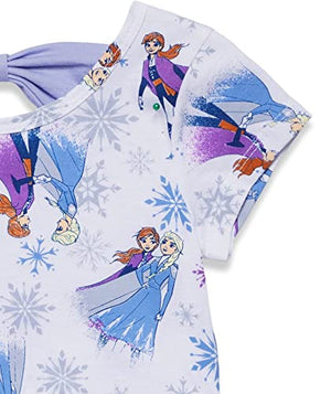 Disney Frozen Elsa Princess Anna Olaf Christmas Toddler Girls Skater Dress White/Purple 4T