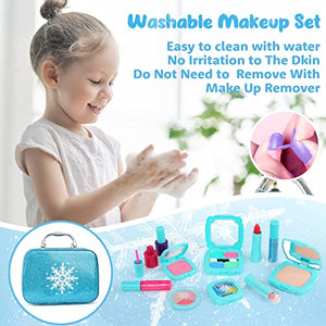Flybay Kids Makeup Kit for Girl, Real Makeup Set, Washable Makeup Kit for Kids, Girl Gift Toys Toddler Play Makeup Set for 4 5 6 7 8 Years Old Little Girls