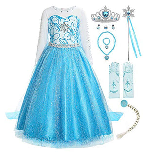 Fancy Dress Queen Costume with Accessories, 5/120, Blue